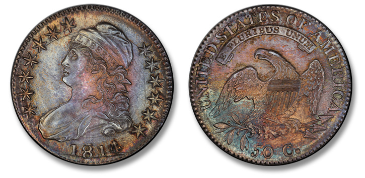1814/3 Capped Bust Half Dollar. O-101a. MS-64+ (PCGS).