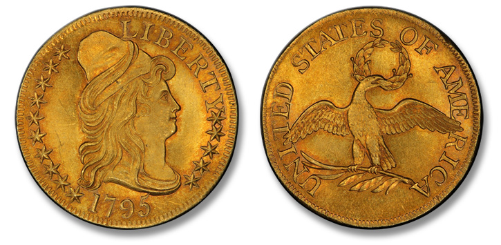 1795 Capped Bust Right Half Eagle. Small Eagle. BD-3. MS-65 (PCGS).