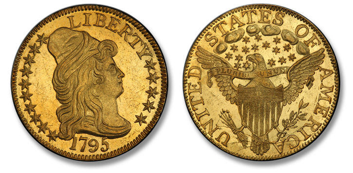 1795 Capped Bust Right Half Eagle. Heraldic Eagle. BD-15. MS-64 (PCGS). 
