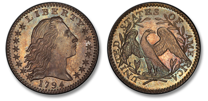 Superb Gem Mint State 1794 Half Dime 
