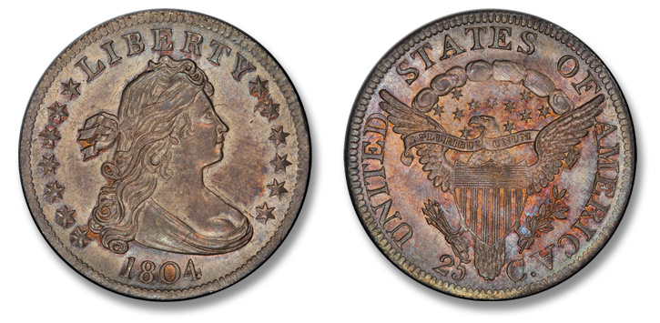 Choice Mint State 1804 Quarter Dollar 