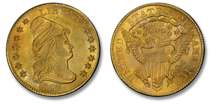 Gem Mint State 1807 Quarter Eagle 