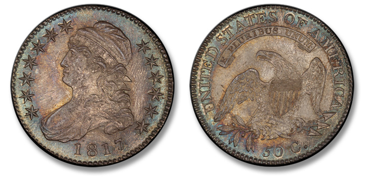 1817/3 Capped Bust Half Dollar. O-101a. MS-64+ (PCGS).