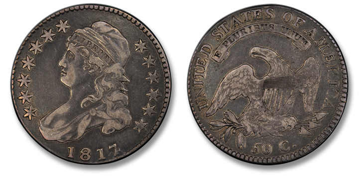 1817/4 Capped Bust Half Dollar. O-102. VF-35 (PCGS).