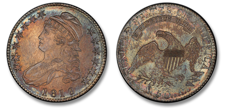 1819/8 Capped Bust Half Dollar. O-104a. Large 9. MS-66 (PCGS).