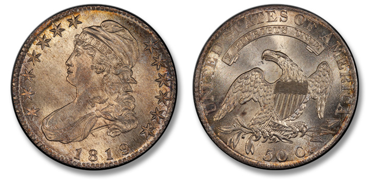 1819 Capped Bust Half Dollar. O-108. MS-64+ (PCGS).