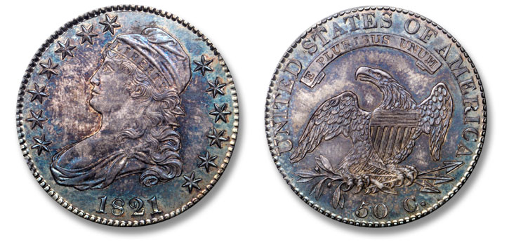 1821 Capped Bust Half Dollar. O-104. Proof-65 (NGC).