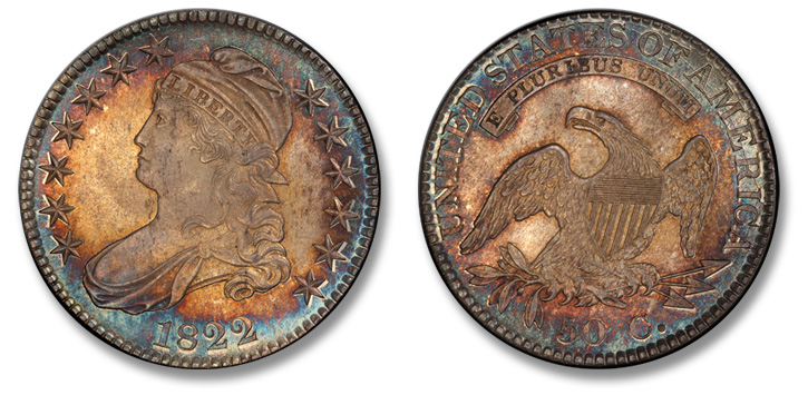1822 Capped Bust Half Dollar. O-105. MS-66 (PCGS).