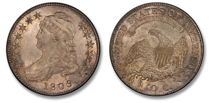1809 Capped Bust Half Dollar. O-106. MS-66+ (PCGS).