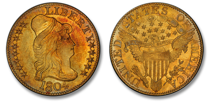 1804 Capped Bust Right Half Eagle. BD-5. Small/Large 8. MS-64 (PCGS).