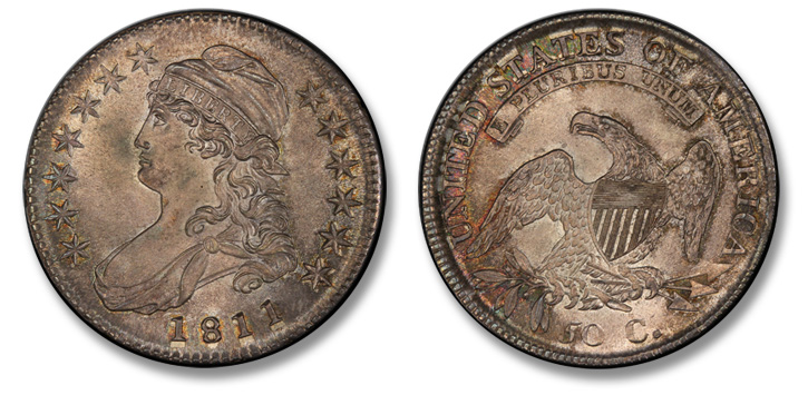 1811 Capped Bust Half Dollar. O-108. Small 8. MS-67 (PCGS).