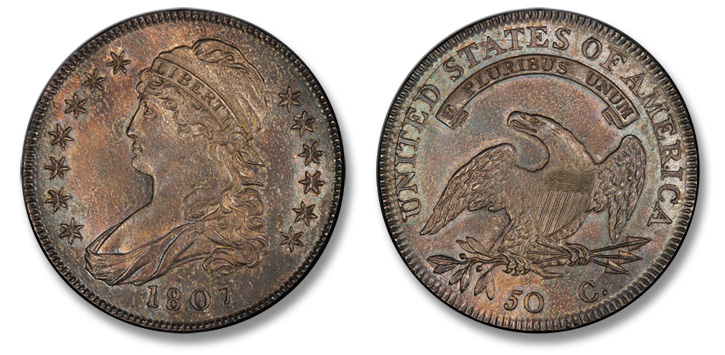 1807 Capped Bust Half Dollar. O-113a. Small Stars.  MS-65+ (PCGS).