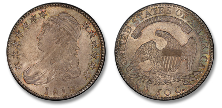 1818 Capped Bust Half Dollar. O-104a. MS-66+ (PCGS).