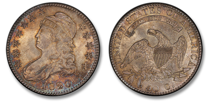 1820 Capped Bust Half Dollar. O-108. Square Base No Knob 2, Large Date. MS-66+ (PCGS).