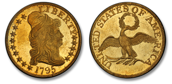 1795 Capped Bust Right Half Eagle. Small Eagle. BD-6. MS-63+ (PCGS).
