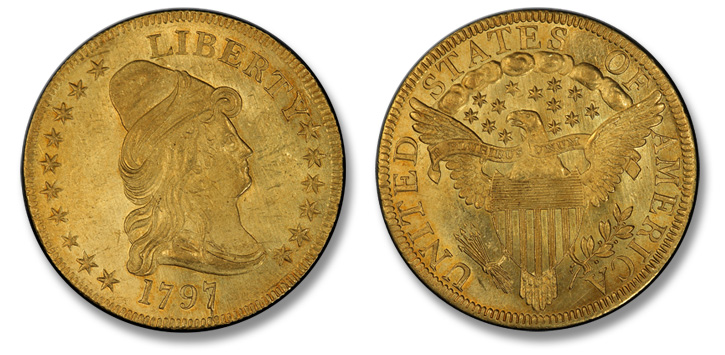 1797 Capped Bust Right Eagle. Heraldic Eagle. BD-4. MS-63 (PCGS).
